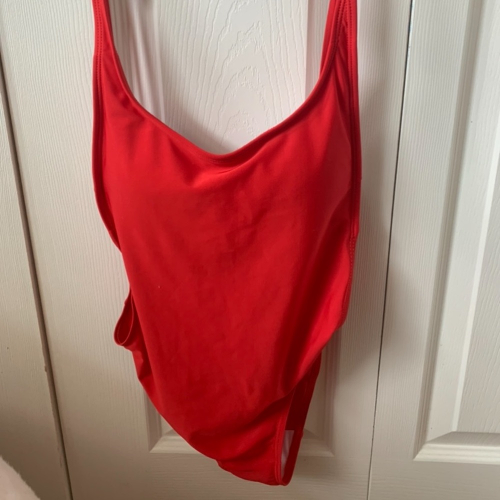 One piece bathing suit.